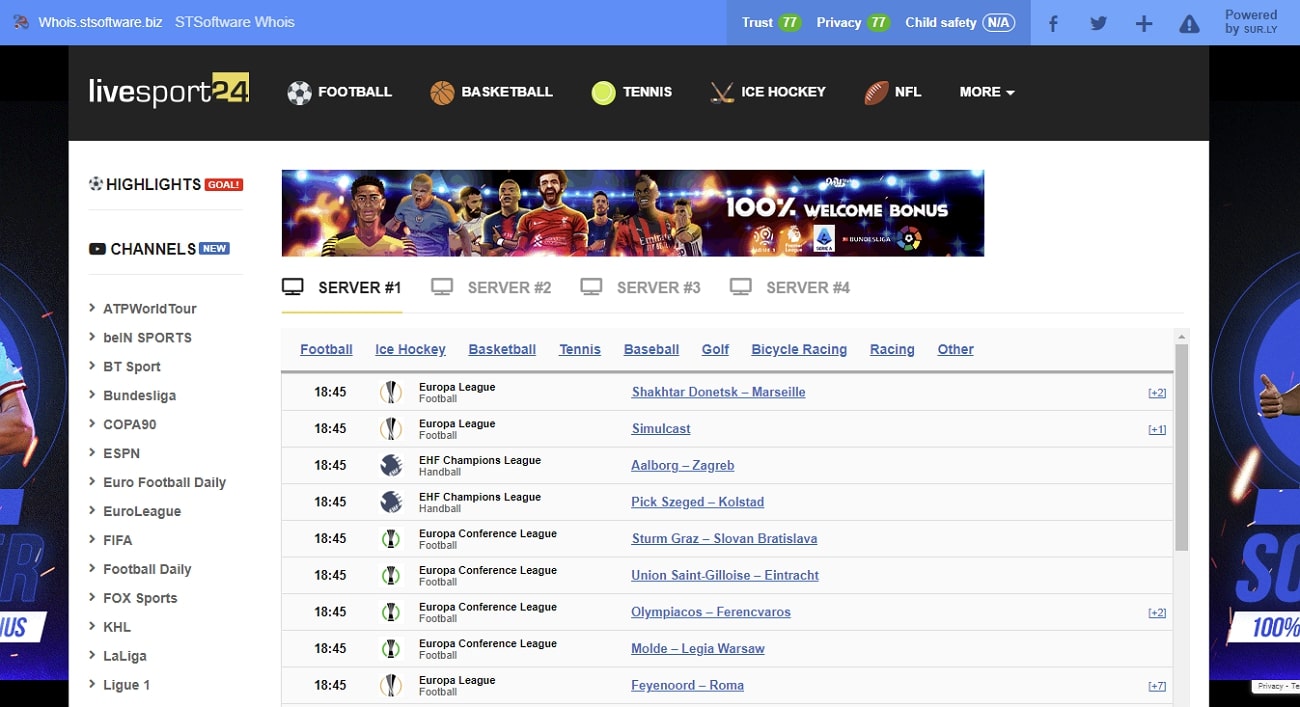 livesport 24 sports streaming site