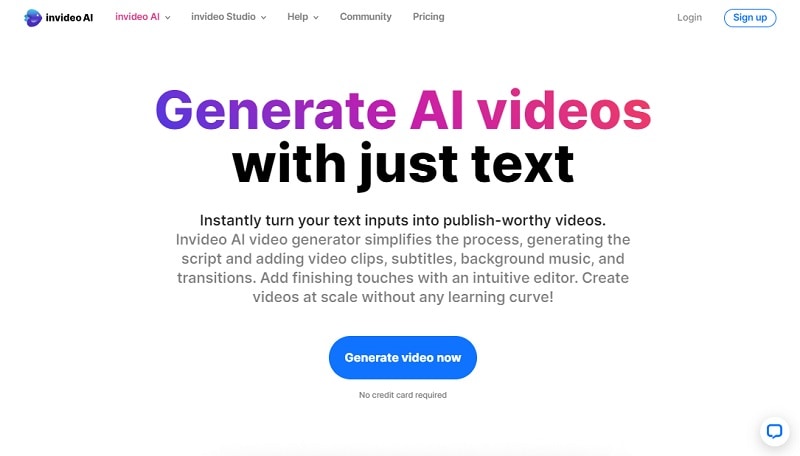 Invideo text-to-video generator.