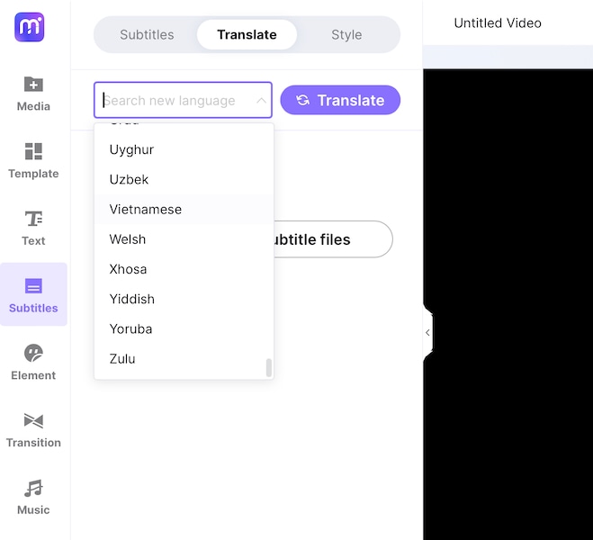 choosing target language media io