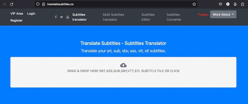 translate subtitles webpage