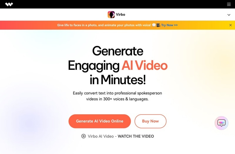 Generate AI Video Online with Wondershare Virbo