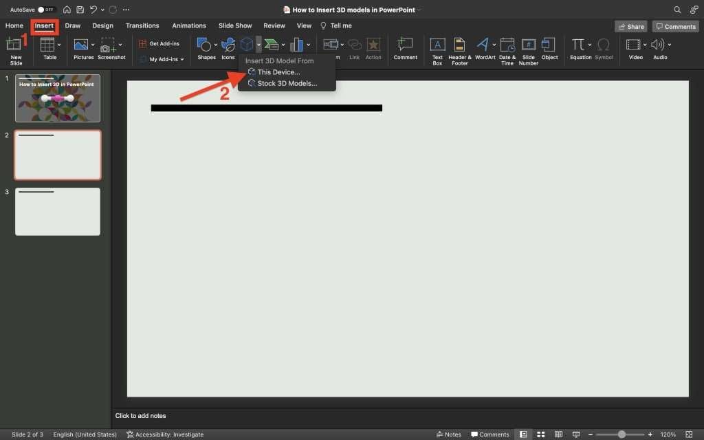 add a 3d model from external sources to powerpoint