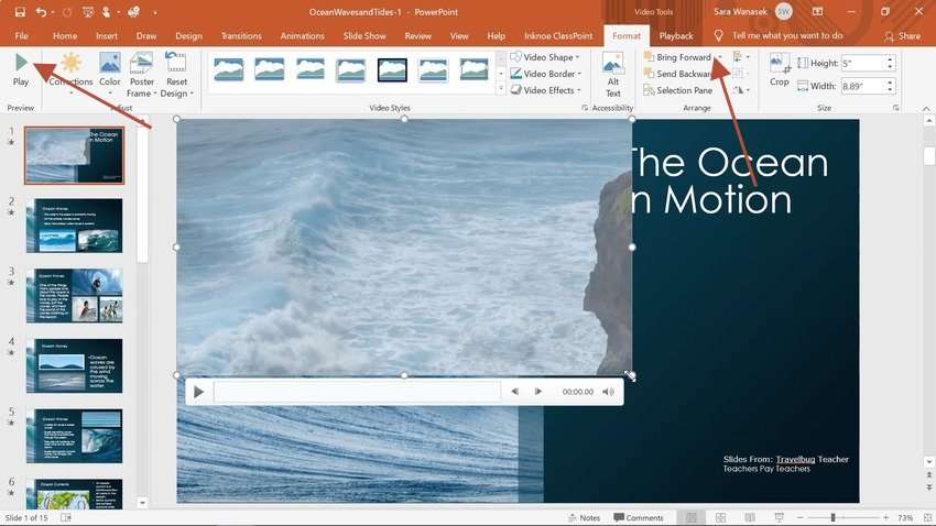 play the video in powerpoint