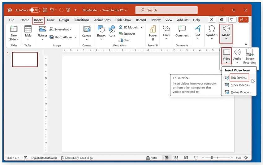 insert a video into powerpoint
