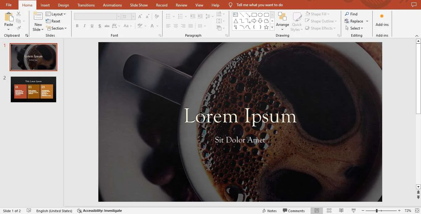 powerpoint interface 