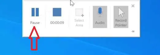 pause a powerpoint screen recording