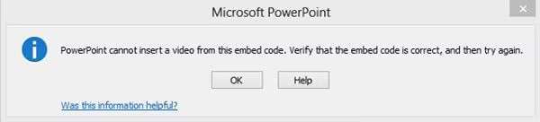 mp4 won’t play in PowerPoint