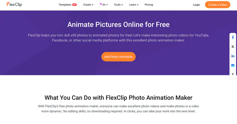 create 3d photo animations online for free using flexclip