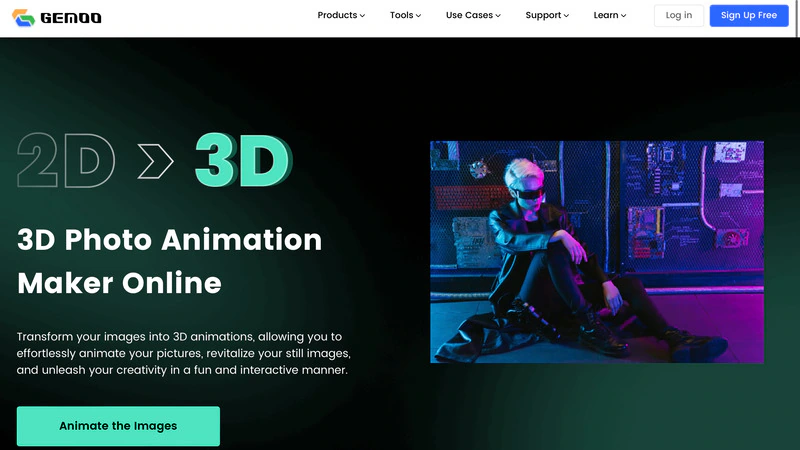 create photo to 3d animations online using gemoo