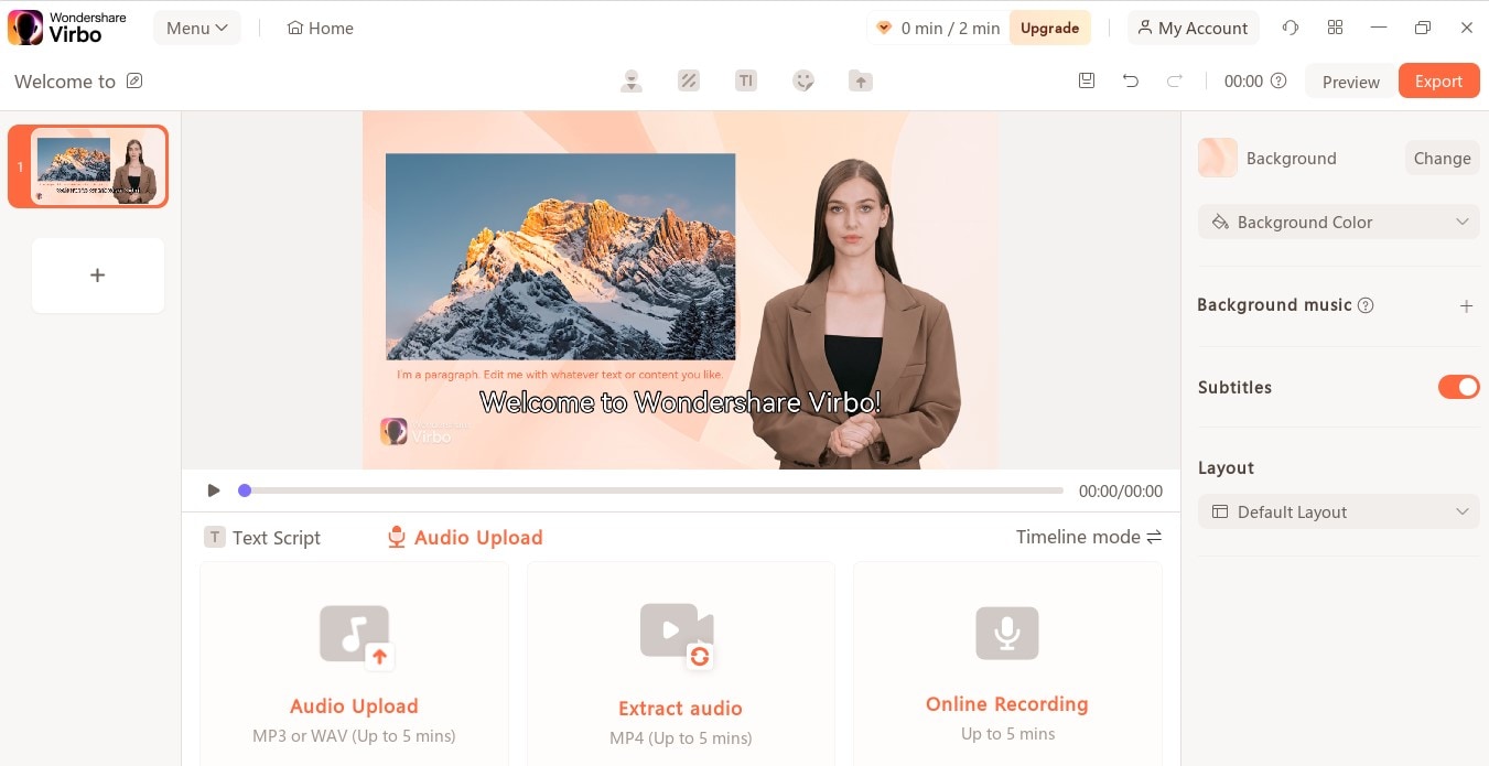 virbo video preview and export