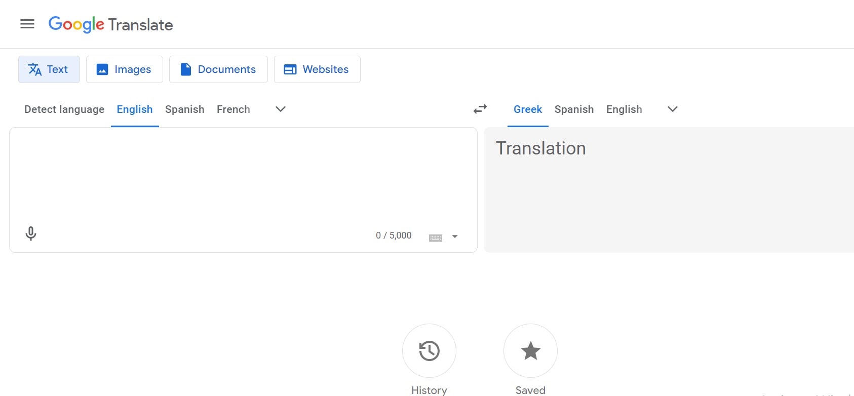 Google translate for online translation