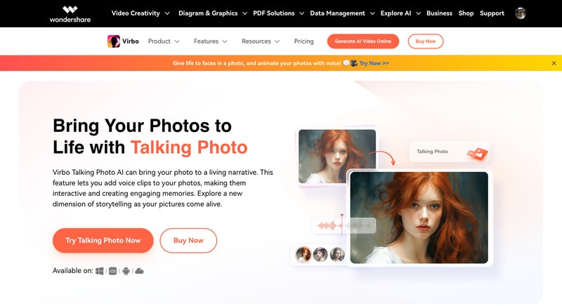 turn your photo into talking using virbo ai photo talking tool