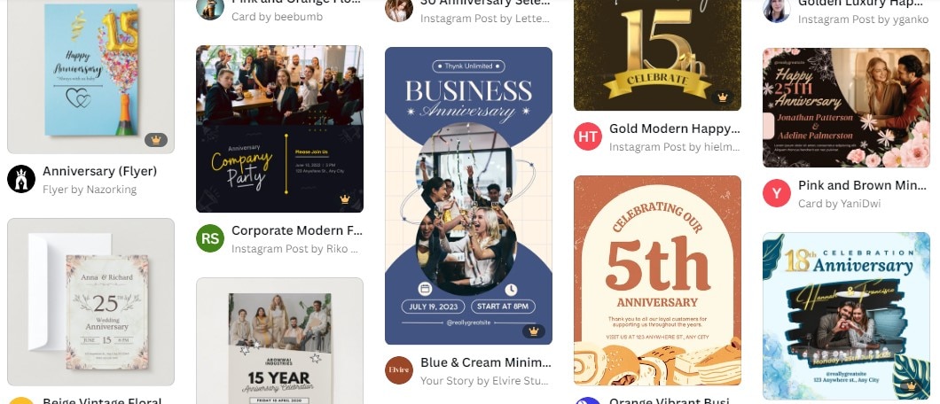canva happy anniversary business video templates