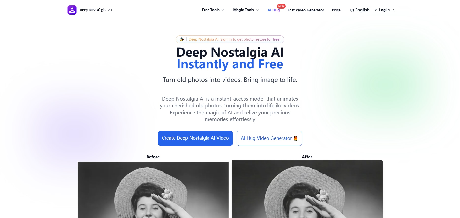 deepnostalgia ai