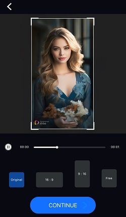 select the ratio of video on videotolive mobile app