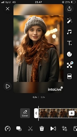 edit photo on intolive app