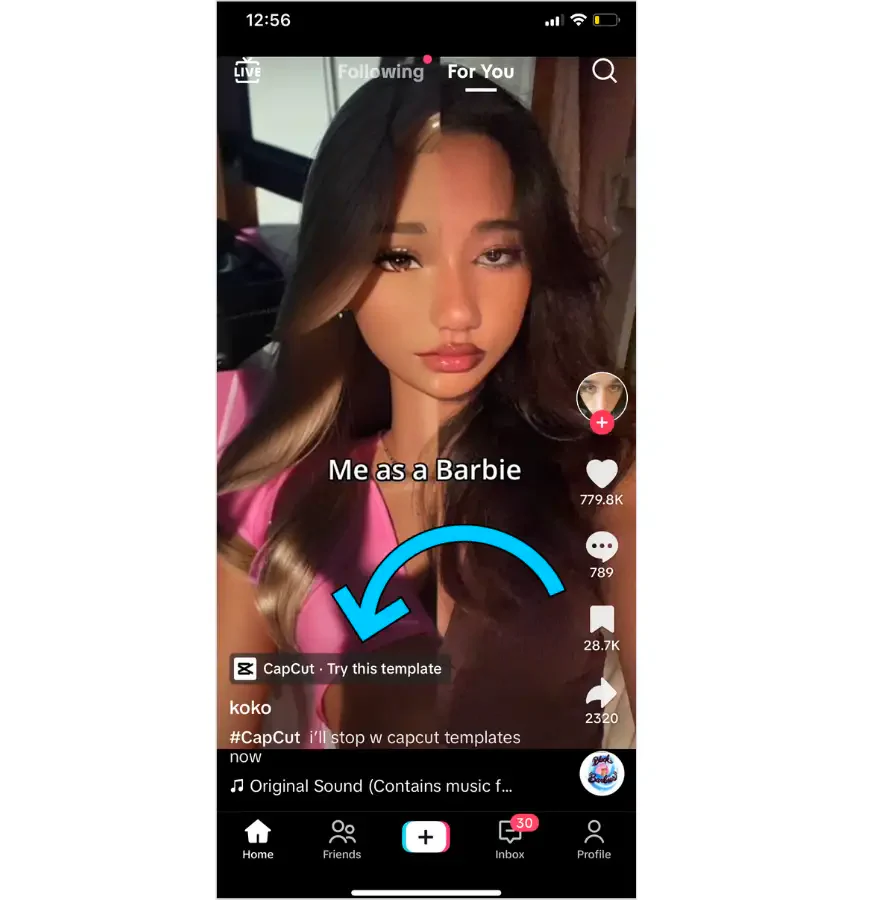 find capcut template option in tiktok