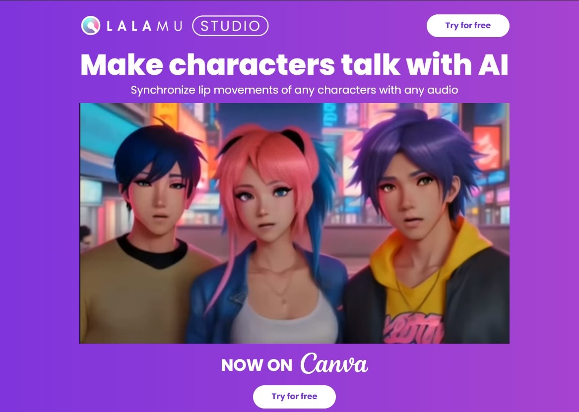 a screenshot of lalamu studio's homepage