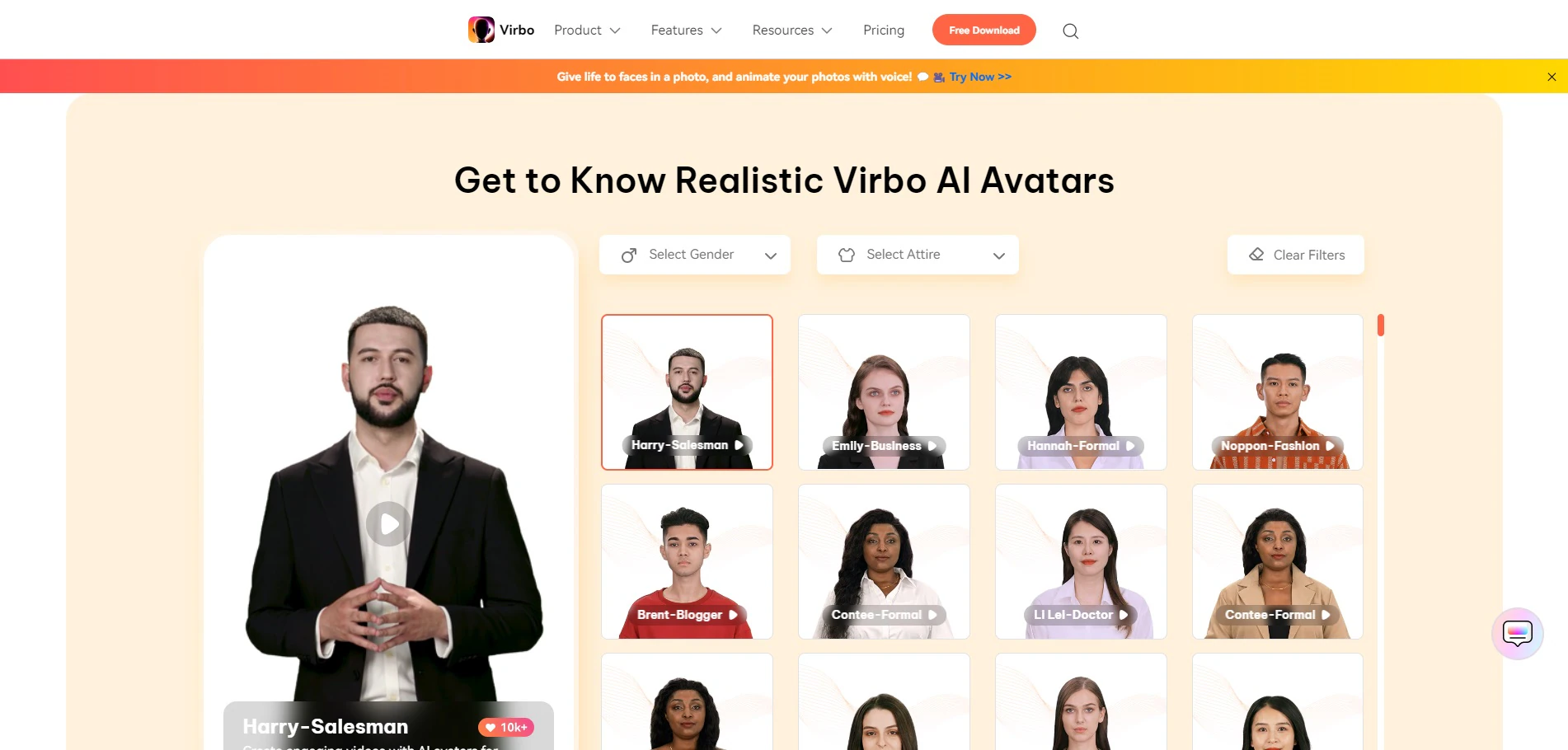 wondershare virbo ai avatars