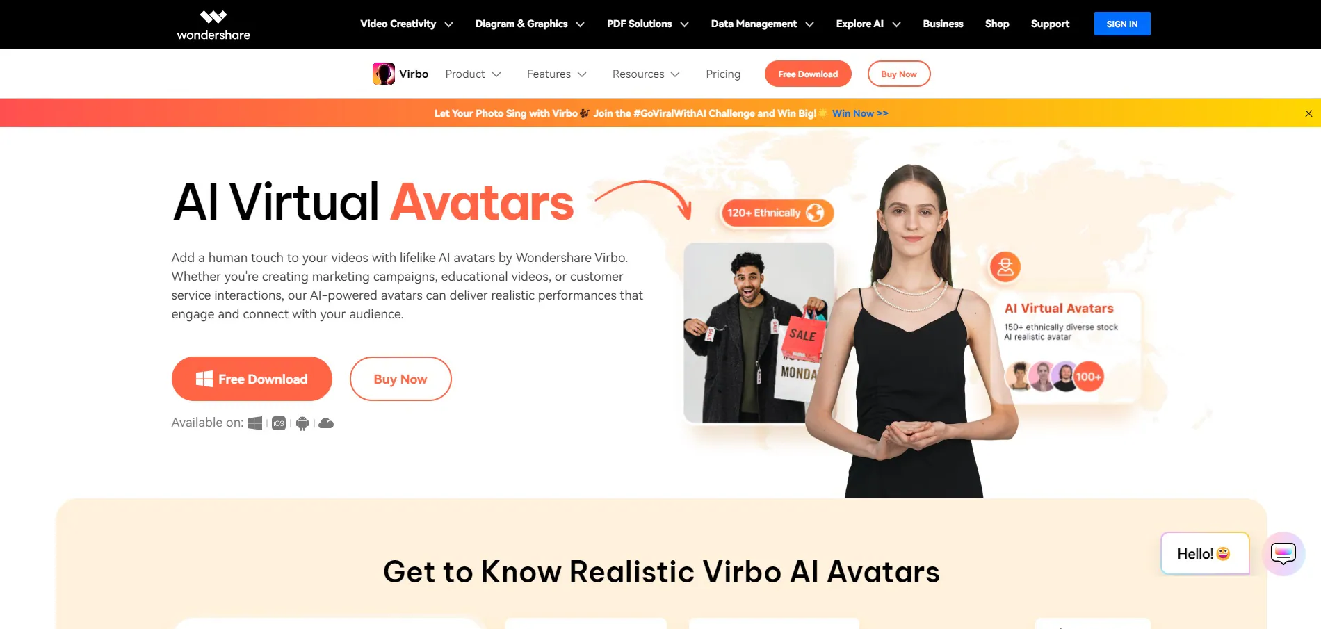 wondershare virbo ai avatars