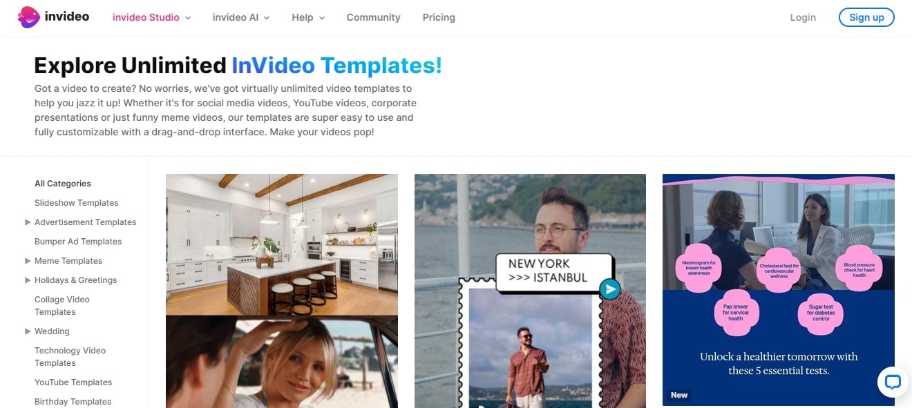 invideo video templates