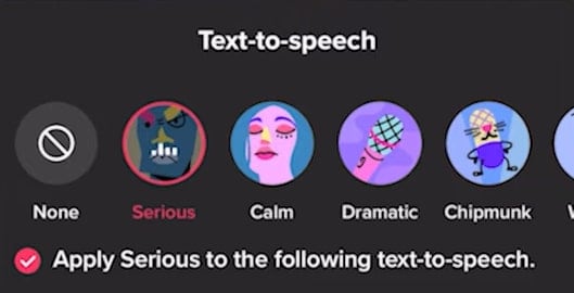 choose female text to speech option
