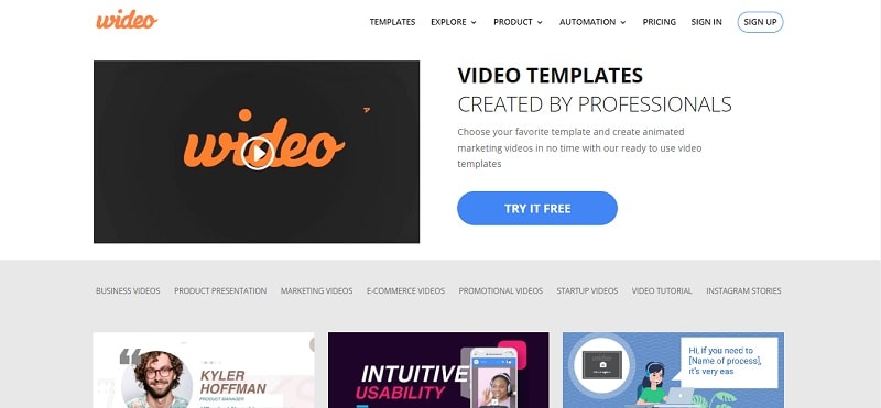 wideo template video creator