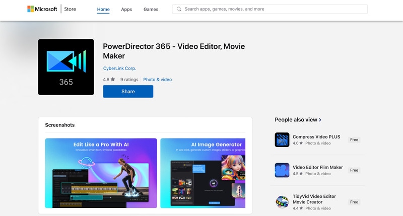 powerdirector 365 video maker with templates on pc