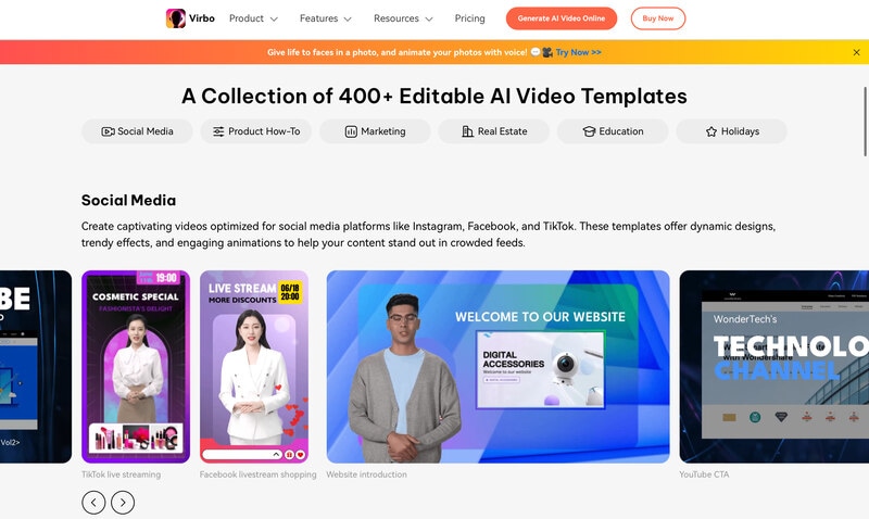 virbo video maker with templates online