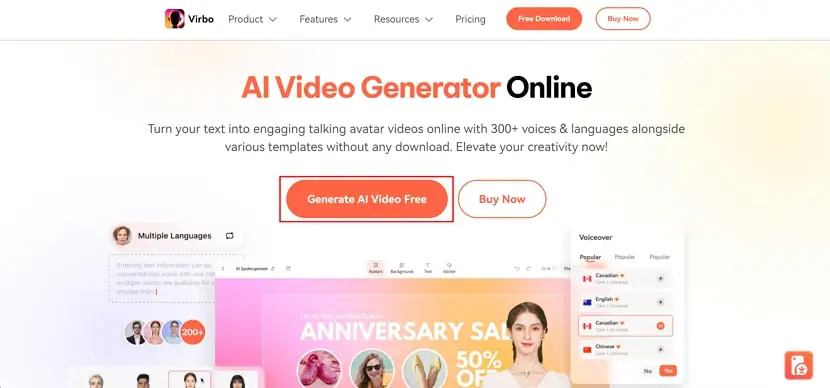 start generating online ai video