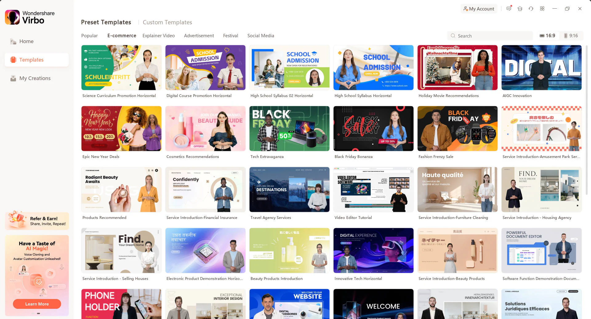 Choose ecommerce video template