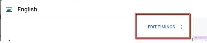 edit timings 