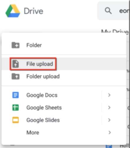 upload audio files to google drive