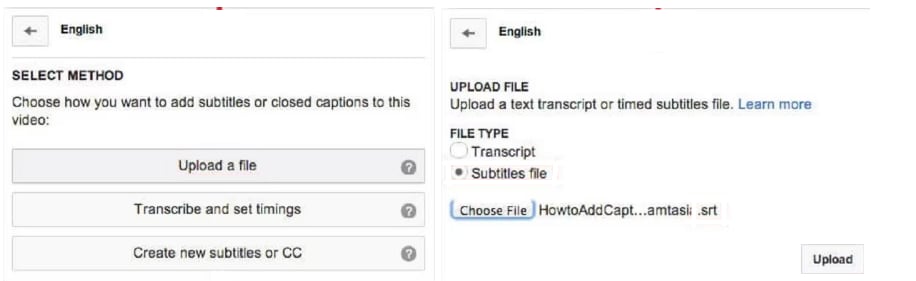 upload subtitles file