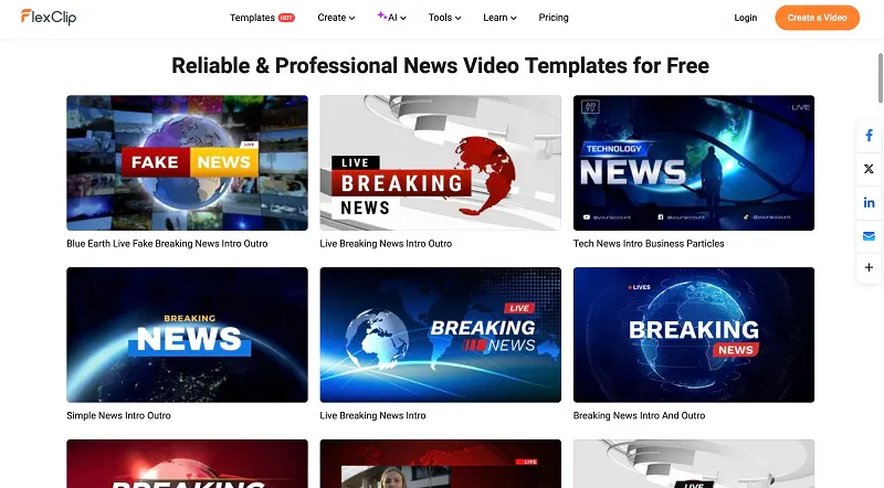 flexclip news video template