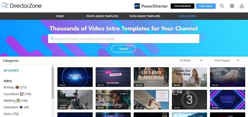 director zone virbo opening video template