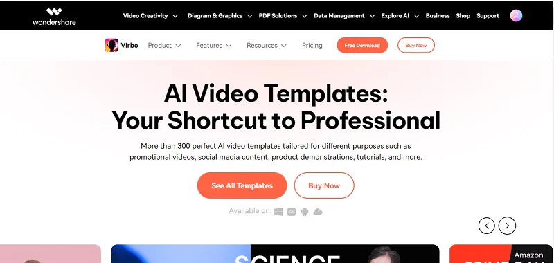 wondershare virbo product launch video template