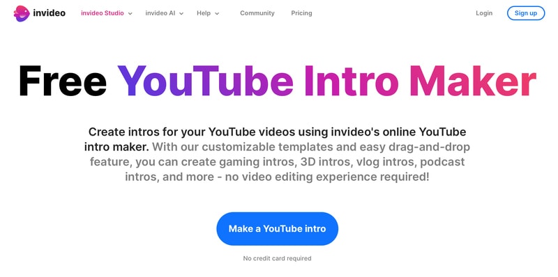 invideo has intro templates for vlogs