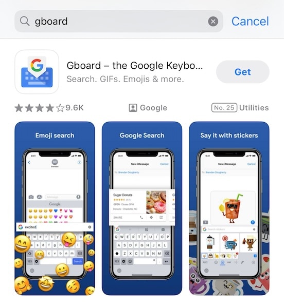 download gboard to device