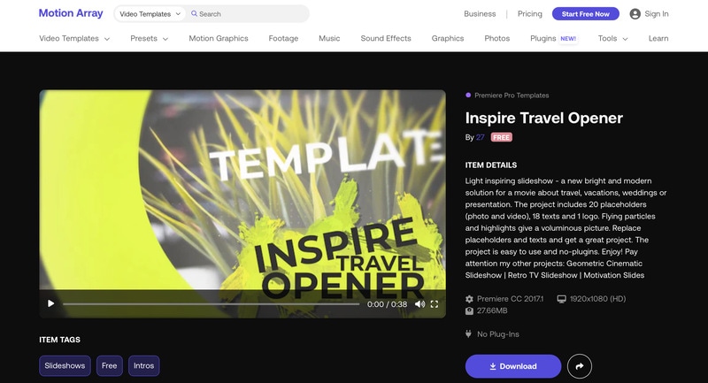 inspire travel opener free youtube intro video template