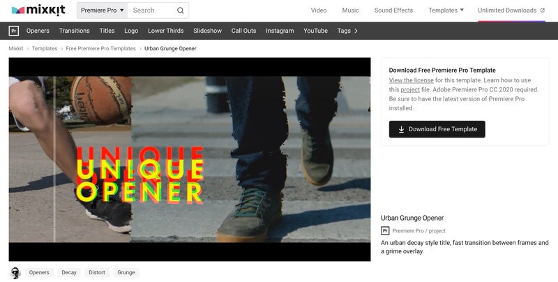 urban grunge opener free youtube intro video template