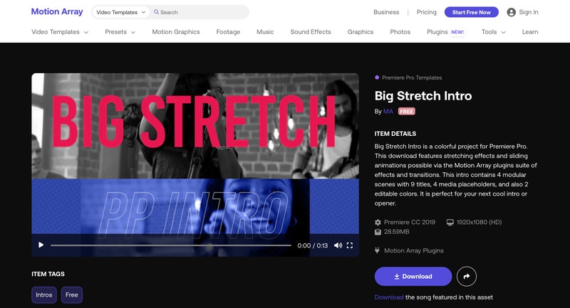 big stretch intro free youtube intro video template