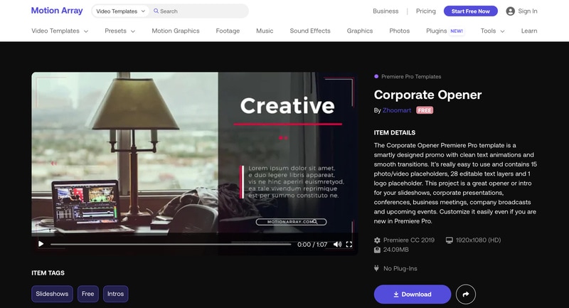 corporate opener free youtube intro video template