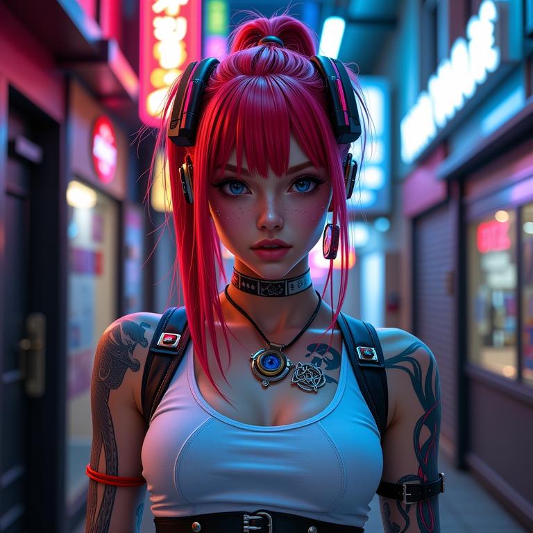 cyberpunk style ai girl