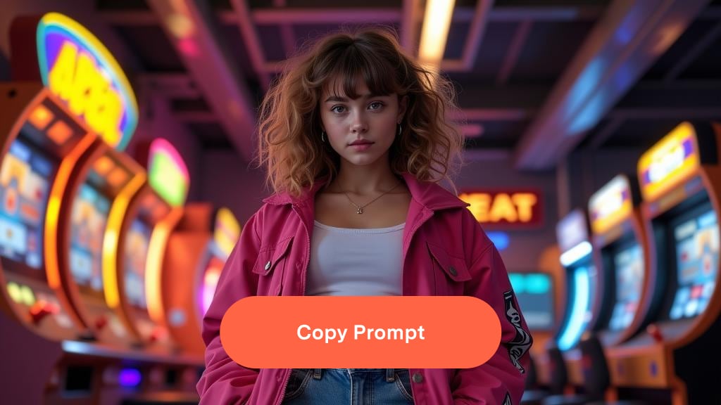 ai generated retro 80s style girl