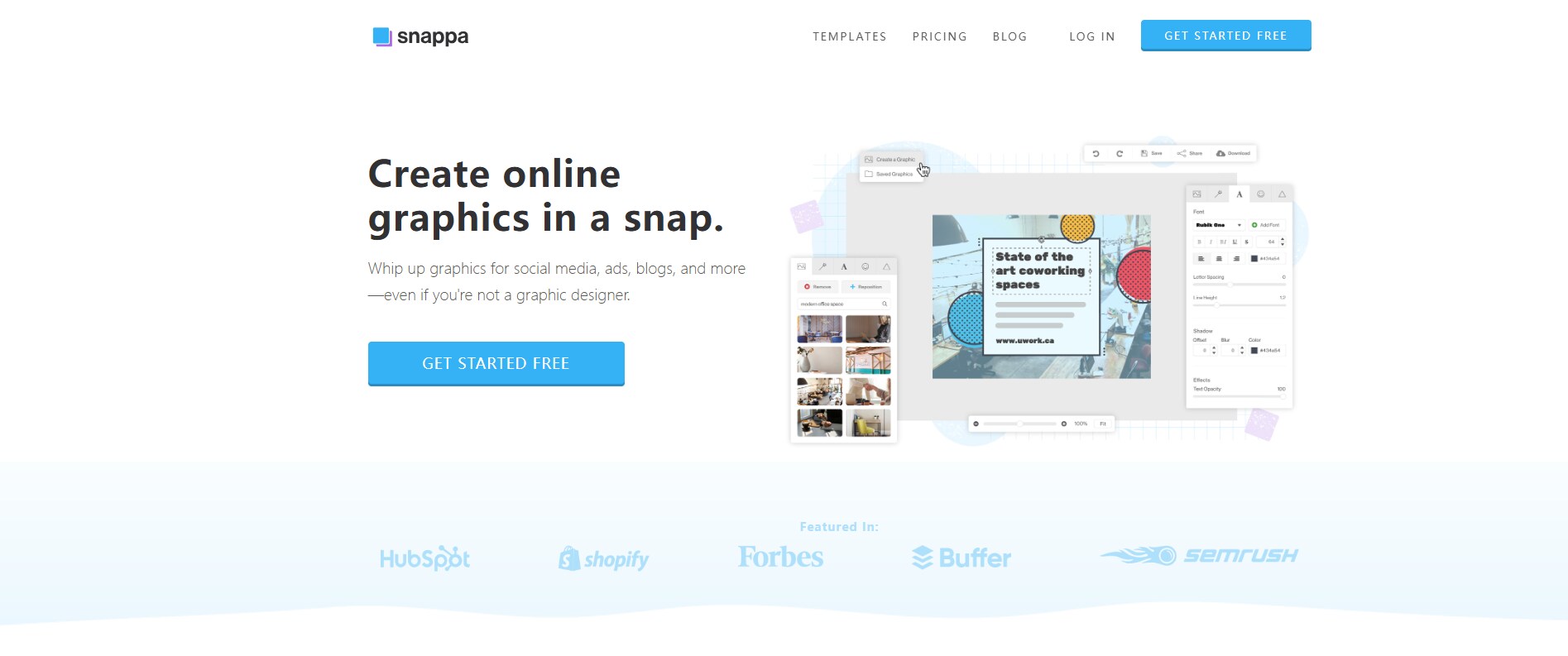 canva alternative-Snappa homepage