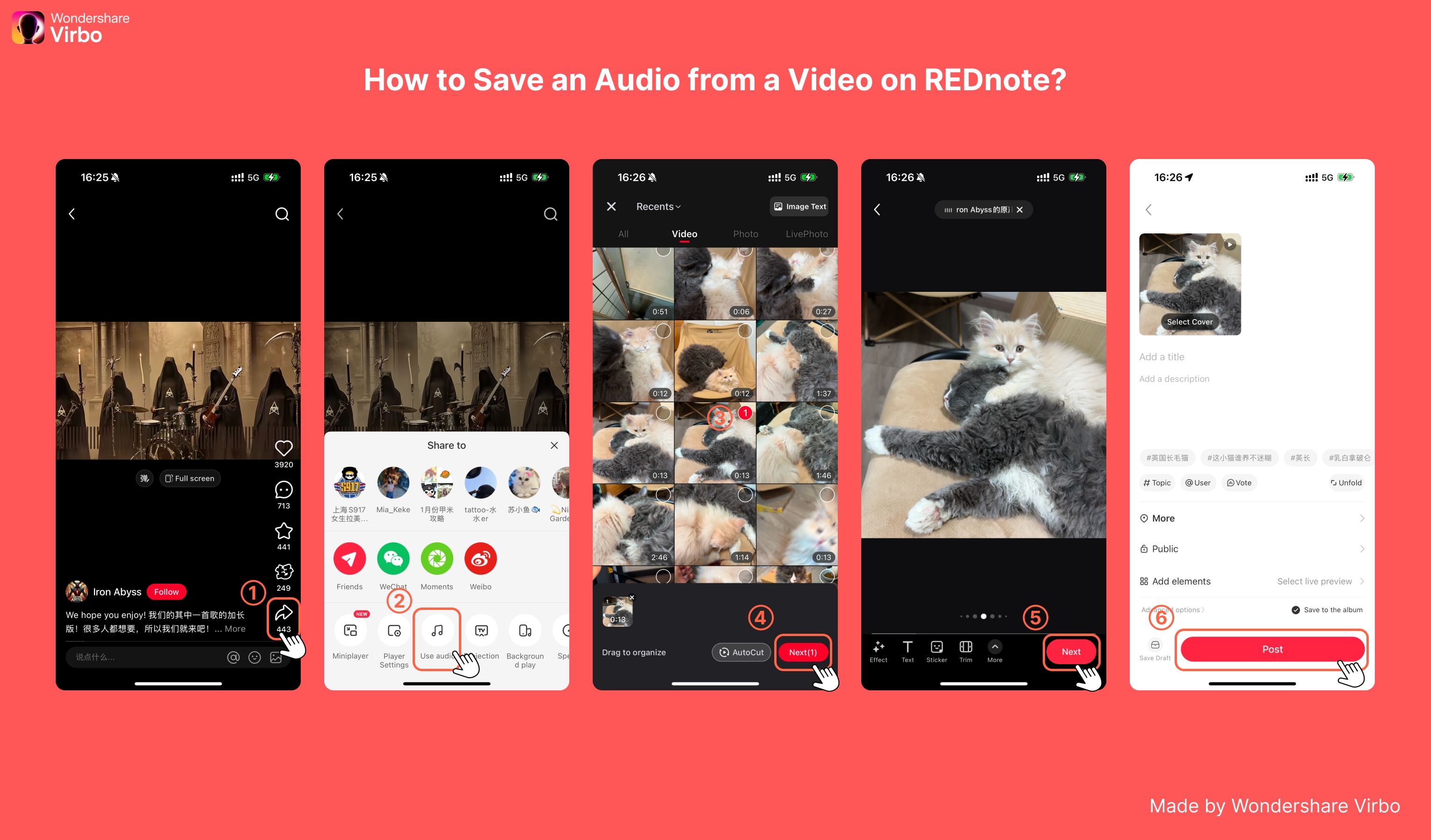 Guide about how to save and use audio on rednote