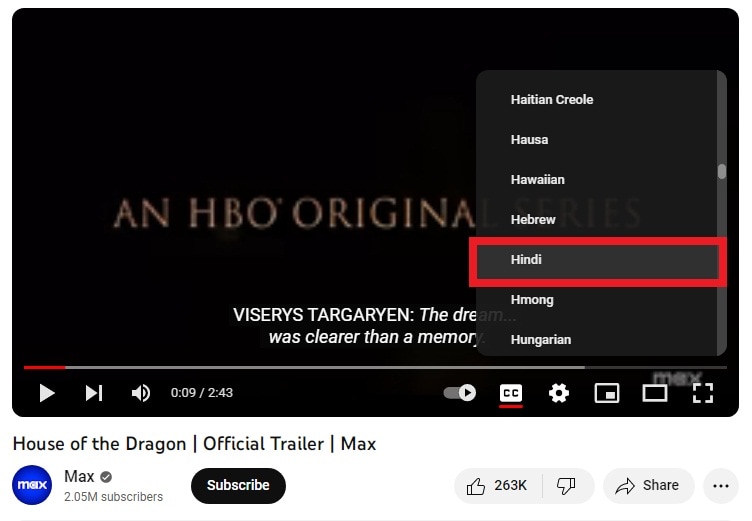 youtube auto translate - step 5