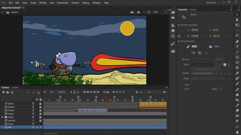  adobe animate interface	