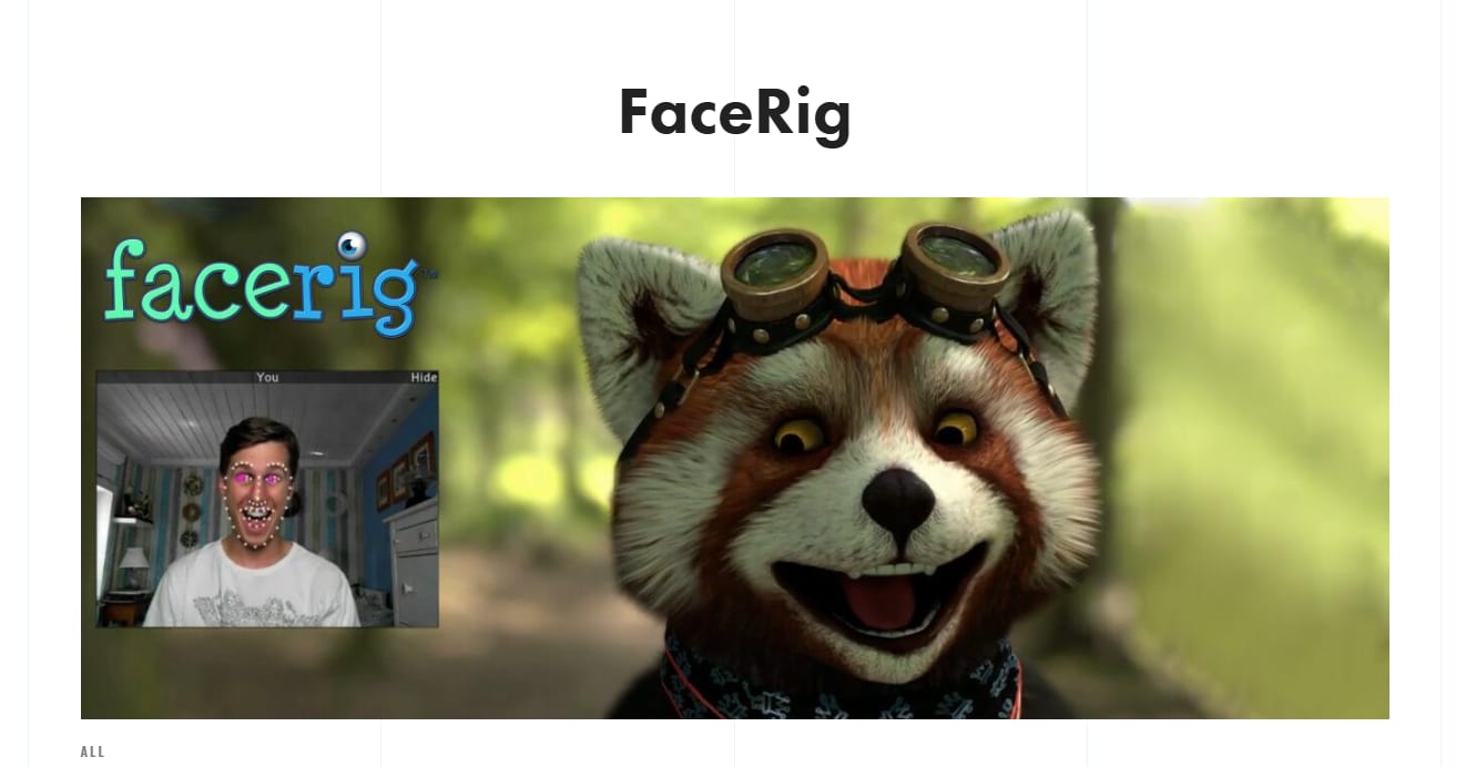 Facerig homepage